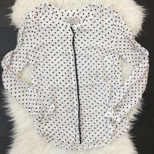 LOFT Diamond Print Blouse